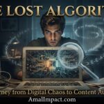 A digital creator analyzing the lost algorithm for a successful content marketing strategy on Amalimapct website 2026 Digital Success Strategy